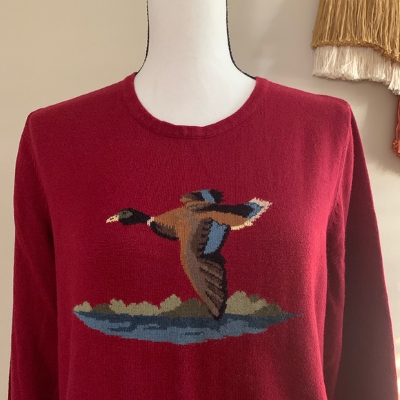 Vintage Duckhead women’s sweater with knit duck logo size small EUC runs larger - Picture 2 of 6